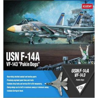 Model Kit letadlo 12563 - USN F-14A "VF-143 Pukin Dogs" (1:72)