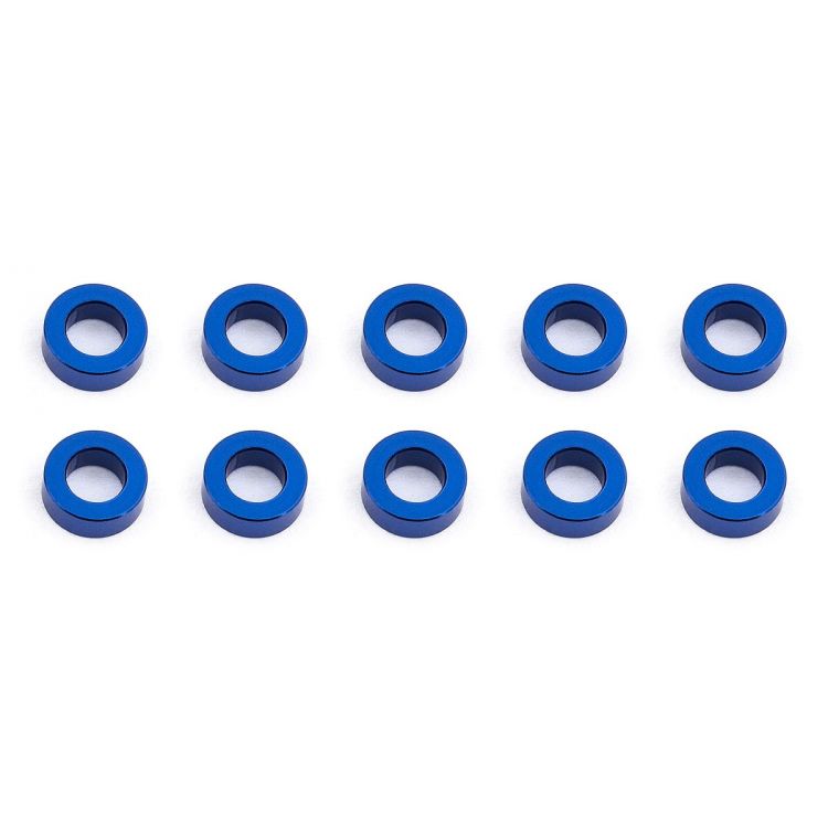 Ballstud podložky, 5.5x2.0mm, modré alu, 10 ks.