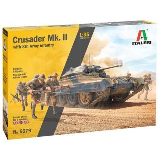 Model Kit military 6579 - Crusader Mk. II with 8th Army Infantry (1:35)