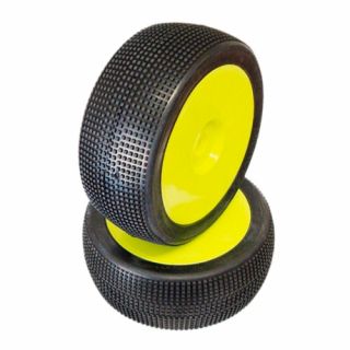1/8 MICRO PIN COMPETITION OFF ROAD gumy nalepené gumy, SUPER SOFT směs, žluté disky, 2ks.