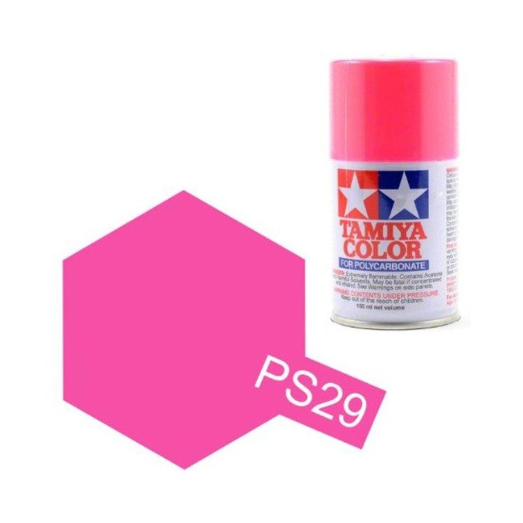 Tamiya Color PS-29 Flourescent Pink Polycarbonate Spray 100ml