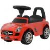 Detské  odrážadloMercedes Benz SLS, oficiálne licencovaný produktÚložný priestor pod sedákomZvuky a melódie na volanteSedák je vo výške 25 cmNosnosť: 23 kgVeľkosť: 66 x 30 x 39 cmVhodné pre deti od 2 rokuNapájanie: 2x AA batéria (nie sú súčasťou dodávky)