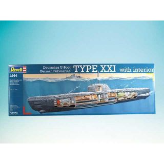 Plastic modelKit ponorka 05078 - Deutsches U-Boot Typ XXI mit Interieur (1:144)