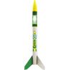 Model rakety Estes Green Eggs Kit na raketové motory řady C a D. Simulujte užitečné zatížení jako u skutečné rakety, pomocí průhledného nosu, do kterého vložíte vajíčko. Pevné balsové stabilizátory raketu navedou až do výšky 251 metrů s vajíčkem a 320 metrů bez vajíčka.