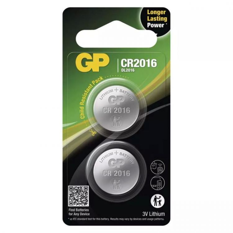 Lítiová gombíková batéria GP CR2016 /2ks