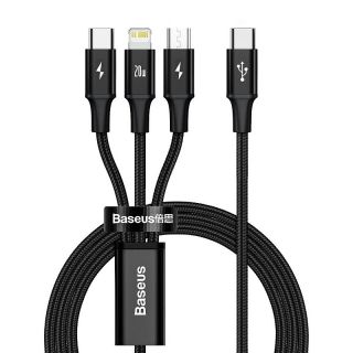 Baseus Rapid Series 3-in-1 cable USB-C For M+L+T 20W 1.5m Black