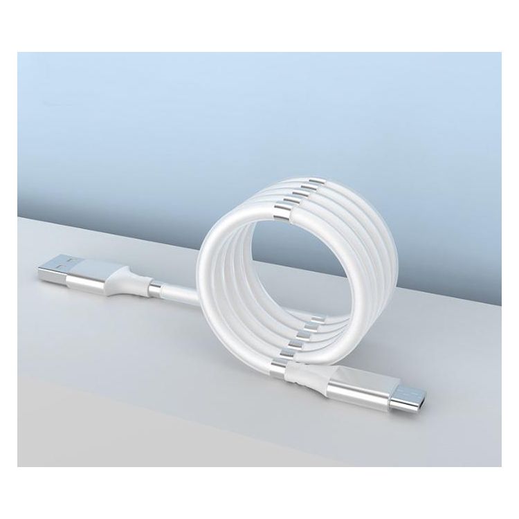 Magnetický samonavíjecí USB nabíjecí kabel (Micro USB) (90 cm)