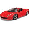 Kovový model auta 1:24 Bburago 18-26017 Ferrari 458 Spider nejen pro sběratele. Má otevírací dveře, detailní zpracování exteriéru i interiéru. Barva modelu je červená a model je přibližně 18 cm velký.