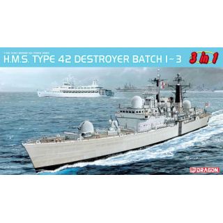 Model Kit loď 7152 - H.M.S. Type 42 Destroyer Batch 1 ~ 3 (3 in 1) (1:700)