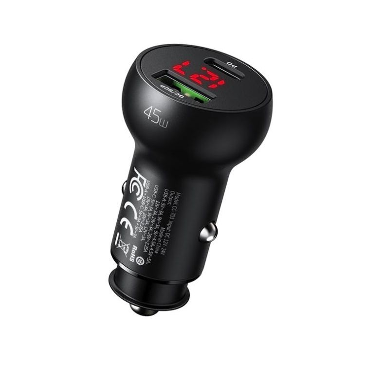 45W PD Car Charger with Digital Display