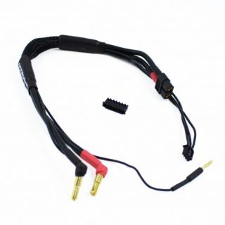 2S černý nabíjecí kabel G4/G5 v černé ochranné punčoše - dlouhý 30cm - (XT60, 3-pin XH)