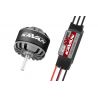 Combo set střídavého elektromotoru s rotačním pláštěm s regulátorem 40 A pro modely letadel: větroň 950g, trenér 900g, akro 800g, 3D 700g, KV1400 ot./min na V, napájení Lixx 2-4s, hřídel 4.0 mm.
