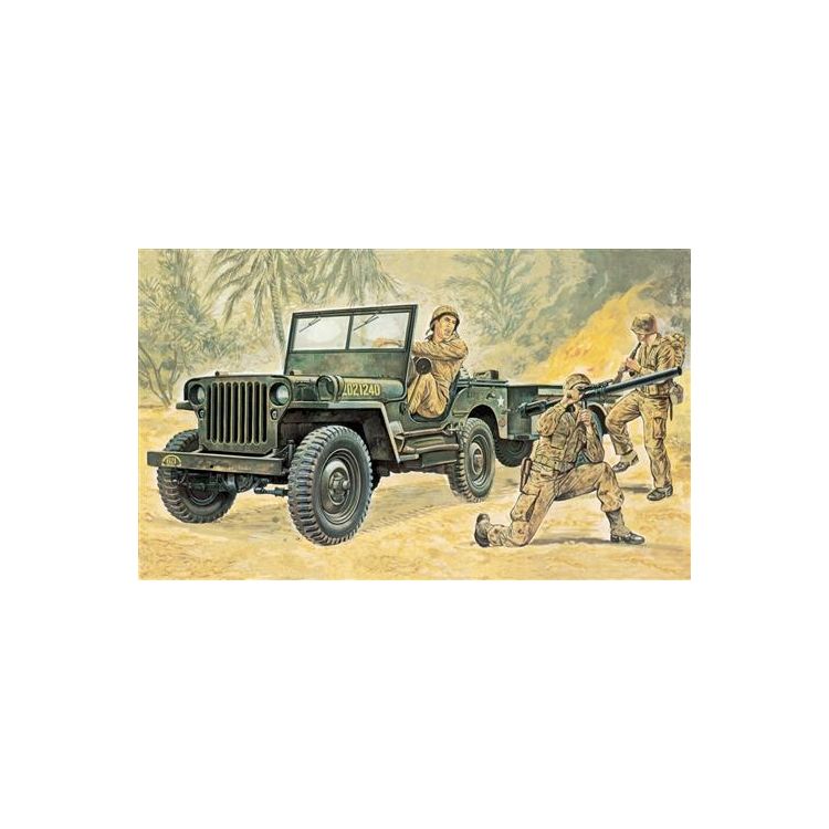 Model Kit military 0314 - Willys MB Jeep with Trailer (1:35)