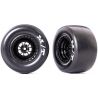 Traxxas kolo, disk Weld lesklý černý (zadní) (2 ks) s pěnovou vložkou a nalepenými pneumatikami. Zadní dragsterová kola jsou skutečnou replikou. Speciálně vyvinutá směs pneumatik pro maximální přilnavost. 