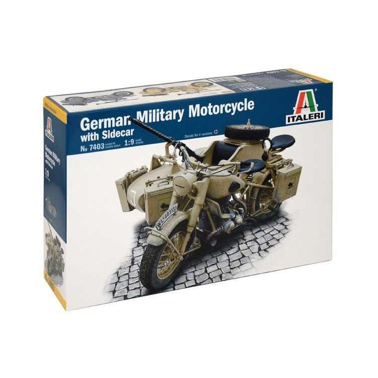 Model Kit military 7403 - German Military Motorcycle with Sidecar (1:9)