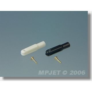 Vidlička plast, délka 23 mm, šířka drážky 1,6, čep pr. 1,6, M2, balení 2 ks