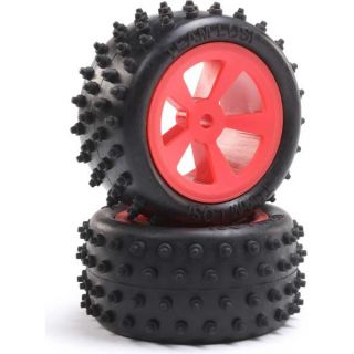 Losi kolo zadní s pneu 4 Row, červené (2): Mini JRX2