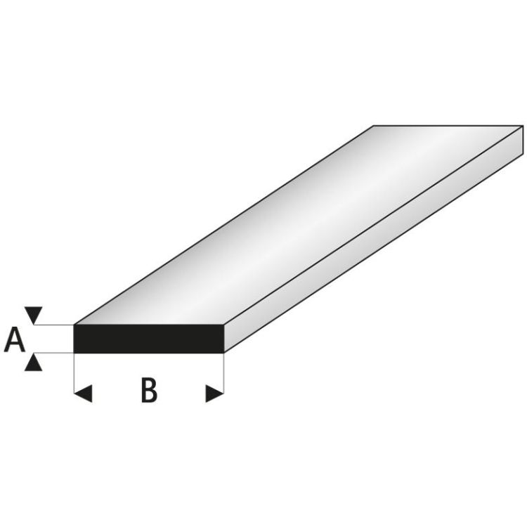 Raboesch profil ASA čtyřhranný 0.5x2.5x330mm (5)