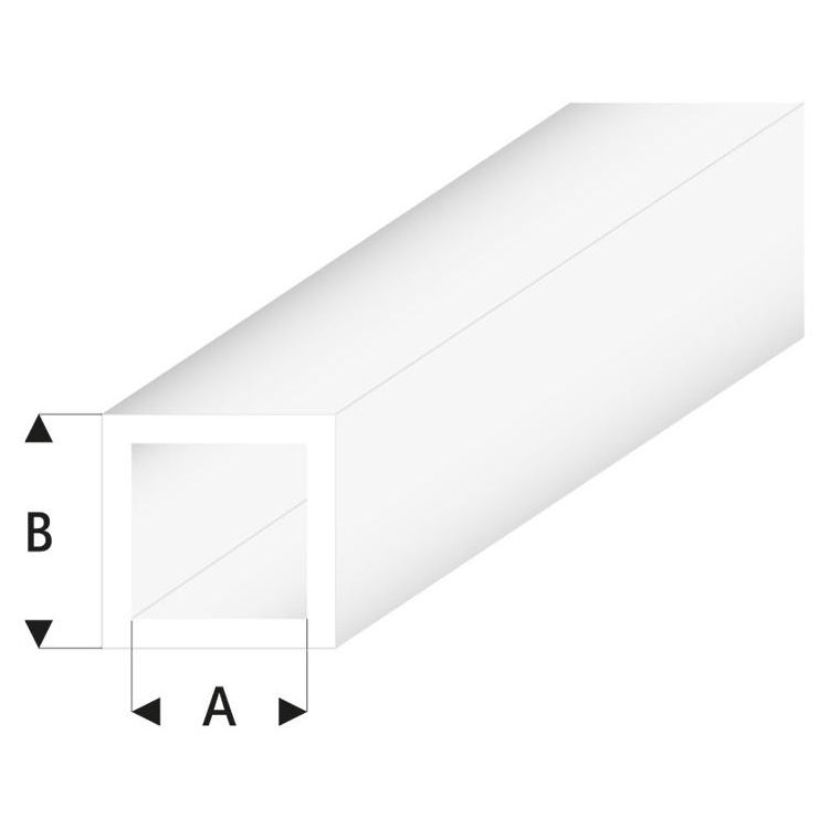 Raboesch profil ASA trubka čtvercová transparentní 3x4x330mm (5)