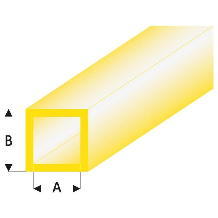 Raboesch profil ASA trubka čtvercová transparentní žlutá 4x5x330mm (5)