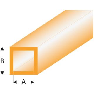 Raboesch profil ASA trubka čtvercová transparentní oranžová 5x6x330mm (5)