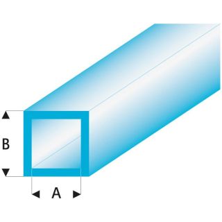Raboesch profil ASA trubka čtvercová transparentní modrá 5x6x330mm (5)
