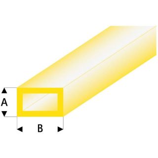 Raboesch profil ASA trubka čtyřhranná transparentní žlutá 2x4x330mm (5)