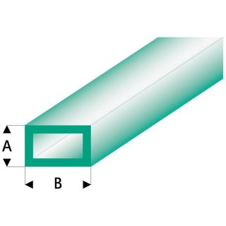 Raboesch profil ASA trubka čtyřhranná transparentní zelená 2x4x330mm (5)