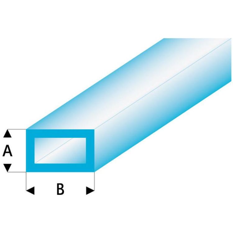 Raboesch profil ASA trubka čtyřhranná transparentní modrá 3x6x330mm (5)
