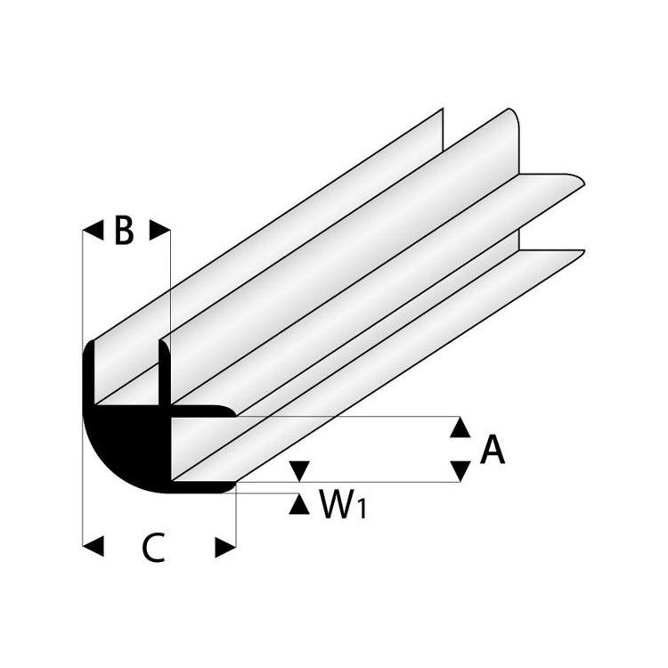 Raboesch profil ASA spojovací rohový 1x1000mm