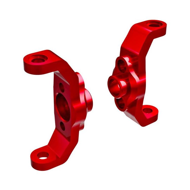 Traxxas závěs těhlice hliníková červeně eloxovaná (levá a pravá)