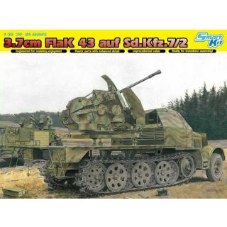 Model Kit military 6553 - SD.KFZ.7 w/3.7 cm FLAK 43 AUF SELBSTFAHRLAFETTE (SMART KIT) (1:35)