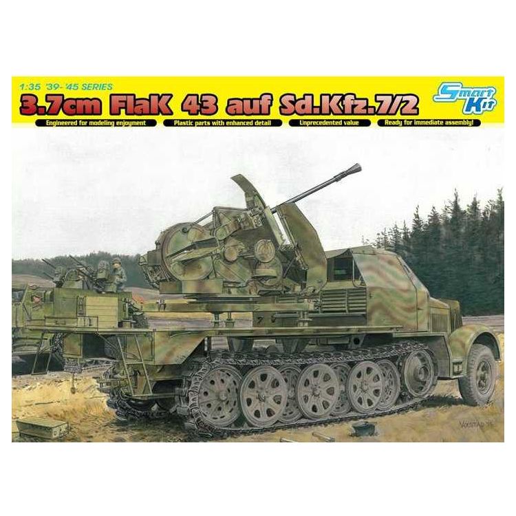 Model Kit military 6553 - SD.KFZ.7 w/3.7 cm FLAK 43 AUF SELBSTFAHRLAFETTE (SMART KIT) (1:35)