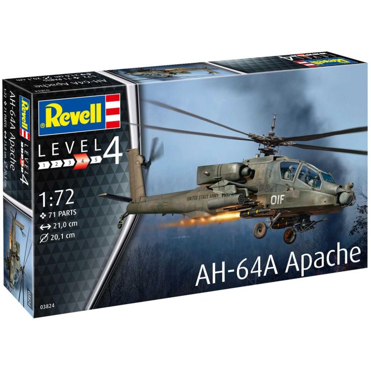 Plastic ModelKit vrtulník 03824 - AH-64A Apache (1:72)