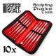 10x Professional Sculpting Tools with case / 10x  sochárske nástroje s puzdro