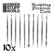 10x Professional Sculpting Tools with case / 10x  sochárske nástroje s puzdro