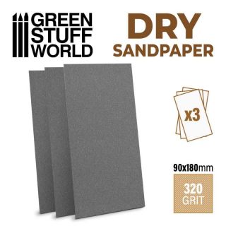 DRY SandPaper 180x90mm - DRY 320 grit - PACK x3 / Suchý 320 3ks