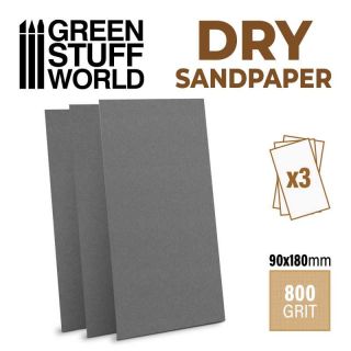 DRY SandPaper 180x90mm - DRY 800 grit - PACK x3 / Suchý 800 3ks