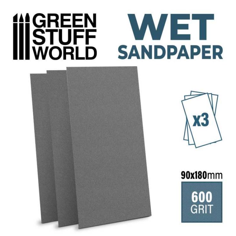 WET SandPaper 180x90mm - WET 600 grit - PACK x3 / Mokrý 600 3ks