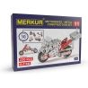 Česká stavebnice Merkur Motocykl 011 obsahuje 230 dílků. Z této stavebnice Merkur je možné dle návodu sestavit až 10 různých modelů motocyklů a jiných vozítek. Stavebnice je vhodné pro děti od 5 let.