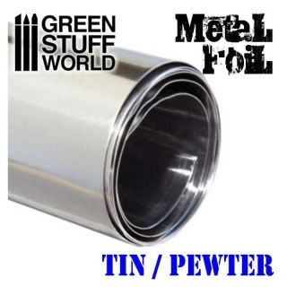 Flexible TIN PEWTER Metal Foil - 10x45cm / Flexibilná fólia / CÍN 10x45cm