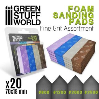 Foam Sanding Pads - FINE GRIT ASSORTMENT x20 / Penové brúsky Jemná zrnitosť x20