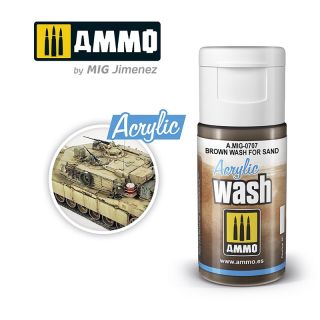 ACRYLIC WASH Brown Wash for Sand 15ml / A.MIG-0707