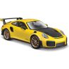Kovový model auta 1:24 Maisto 31523 Porsche 911 GT2 RS nejen pro sběratele. Model je v detailním provedení a má otevíratelné dveře. Barva modelu je žlutá a je přibližně 19 cm velký.