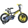 Dětské kolo DINO Bikes - 14" s motivem komiksového hrdiny Batmana. Vzduchem plněné pneumatiky s drátovým výpletem ráfků, volnoběžný převod, čelisťové brzdy na obě kola, držák na lahev. Doporučený věk a výška dítěte: 3-5 let, 95-127 cm.