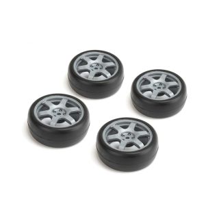 CARTEN nalepené slick gumy 26mm na stříbrných 6 papr. diskách, 0mm OFFset, 4 ks.