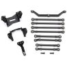 Sada Long Arm Lift Kit pro RC model auta Traxxas TRX-4M, zvýší světlou výšku modelu, pro lepší průchodnost terénem a agresivnější vzhled. Součástí balení je prodloužený držák tažného zařízení.