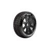 Kompletní kola pro buggy 1/8. Pneumatiky vhodné do sucha i do mokra, pro tvrdou i prašnou hlínu a podobné povrchy. Disky pro 17mm hex unašeče.