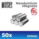 Neodymium Magnets 2x1mm - 50 units (N52) / Neodymové magnety 2x1mm 50ks
