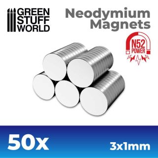 Neodymium Magnets 3x1mm - 50 units (N52) / Neodymové magnety 3x1mm 50ks